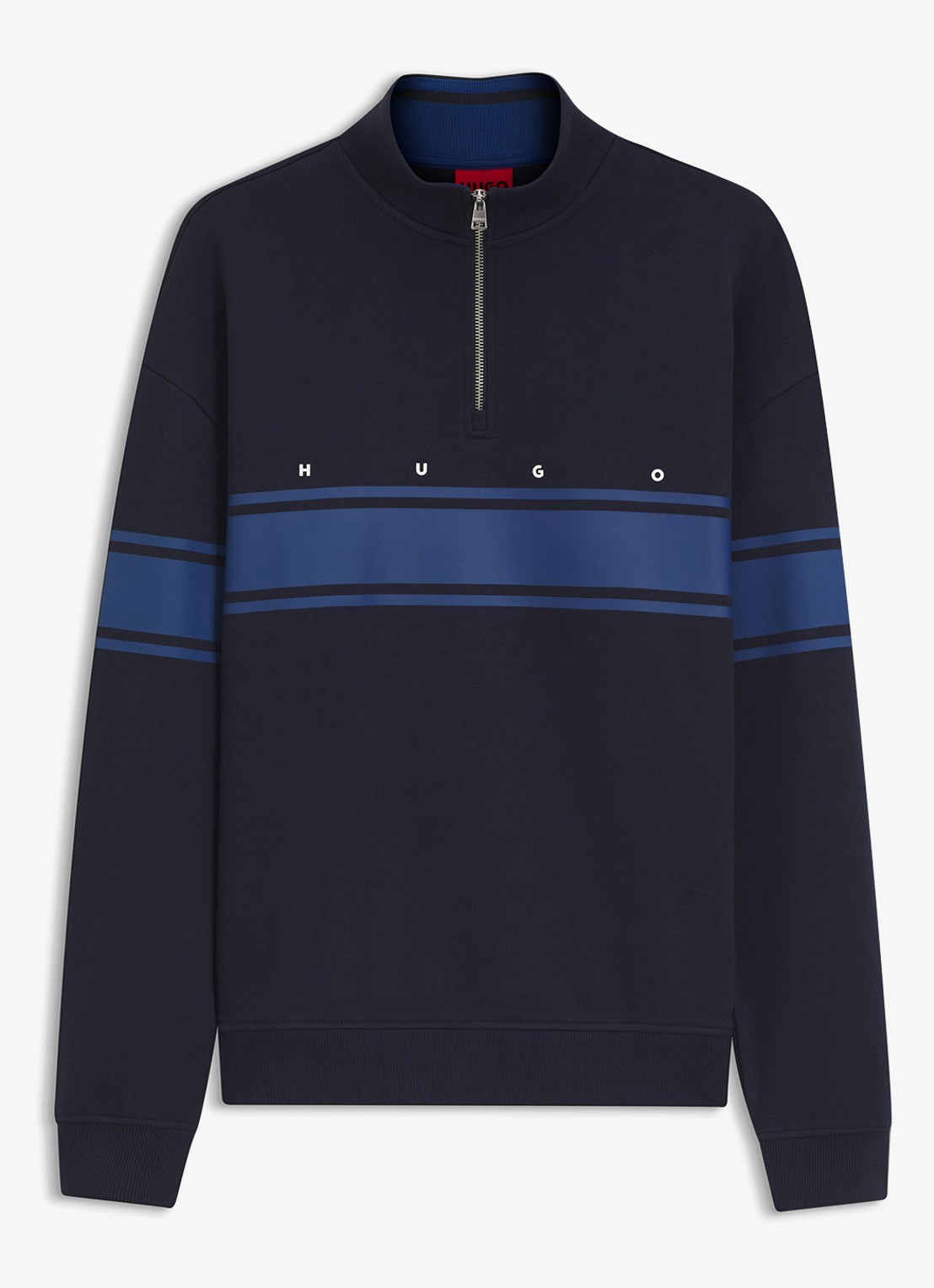 HUGO Schipperstrui met logo - voorkant 3 blauw