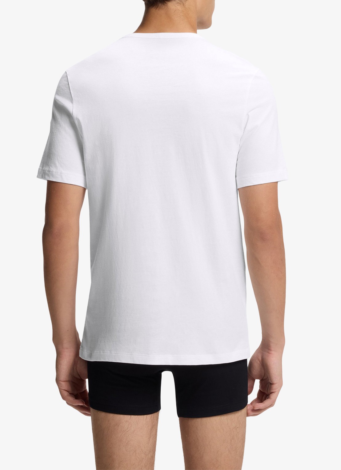 HUGO Set van drie katoenen T-shirts in meerdere kleuren met logoprint - achterkant 5 blauwgrijs