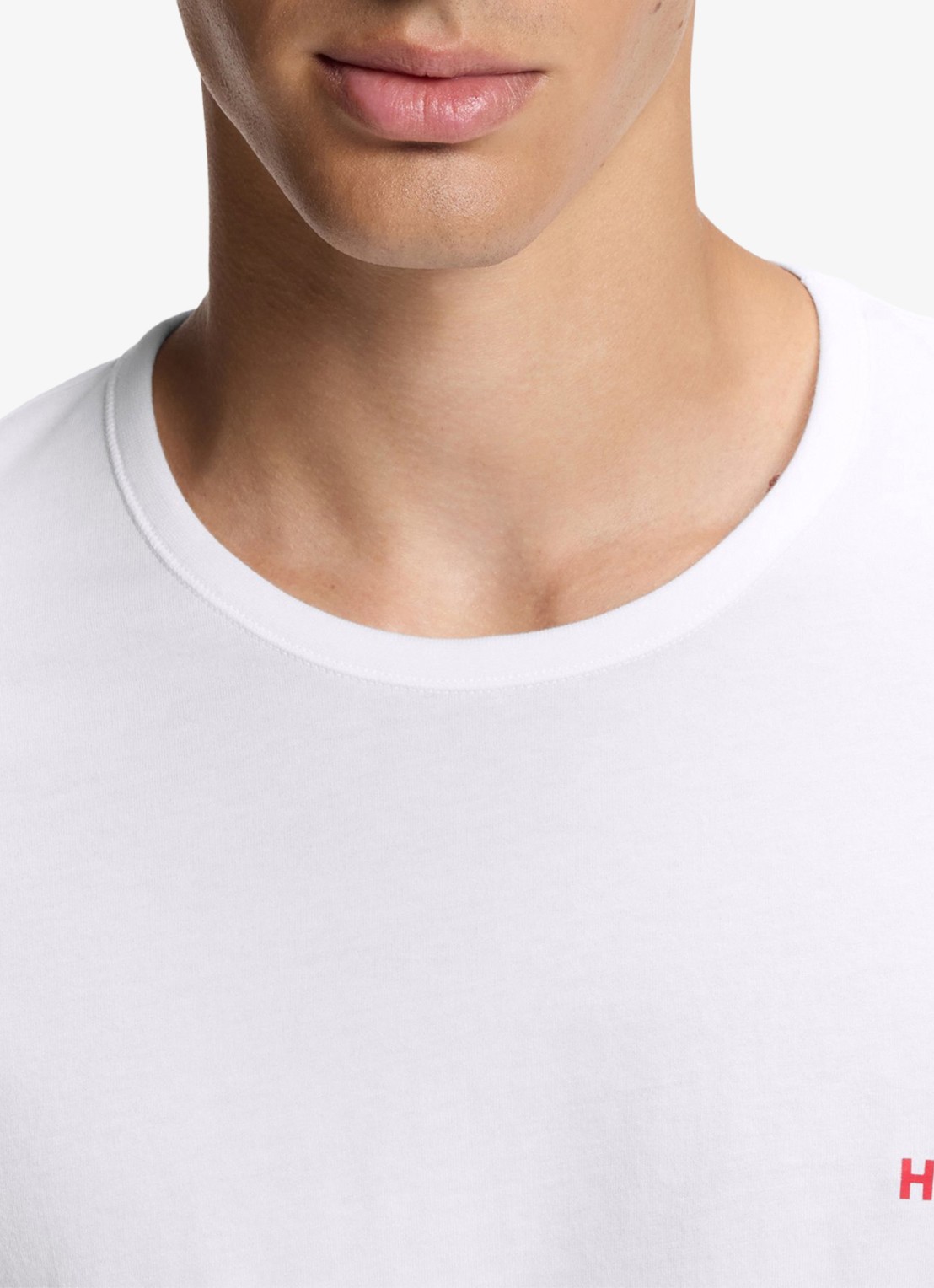 HUGO Set van drie katoenen T-shirts in meerdere kleuren met logoprint - detail 4 blauwgrijs