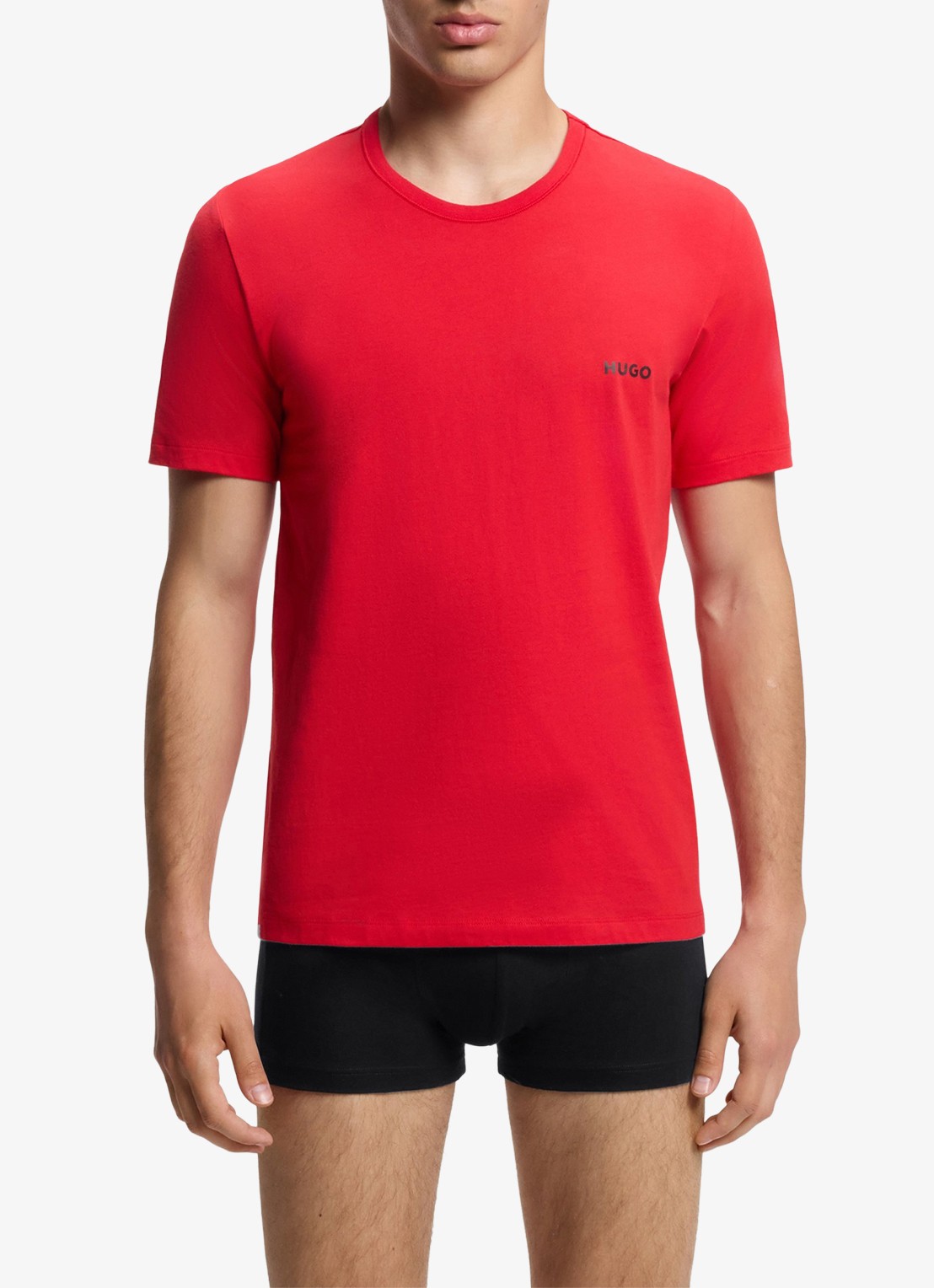 HUGO Set van drie katoenen T-shirts in meerdere kleuren met logoprint - detail 2 open miscellaneous-974 / rood