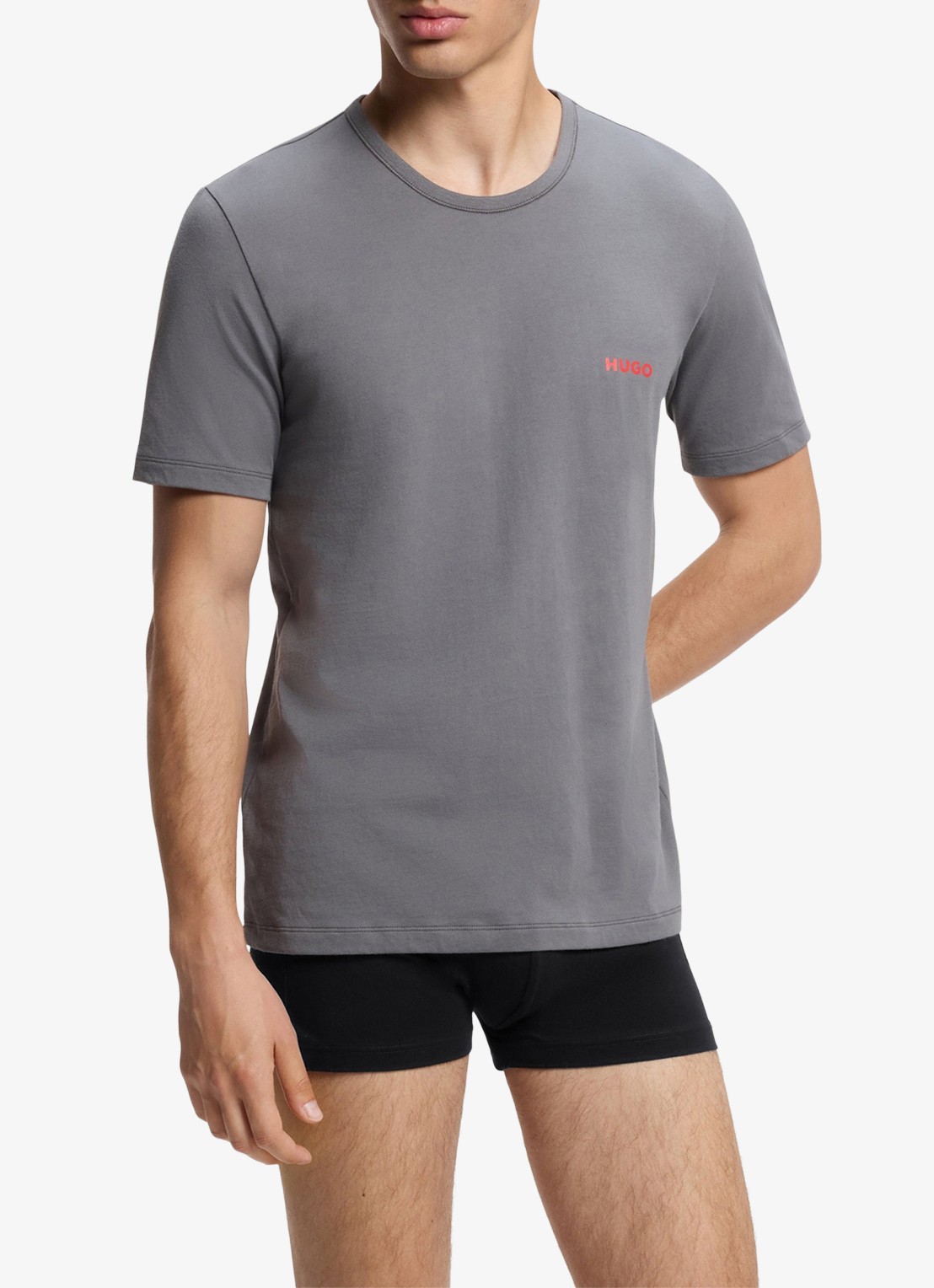 HUGO Set van drie katoenen T-shirts in meerdere kleuren met logoprint - detail 3 open miscellaneous-974 / rood
