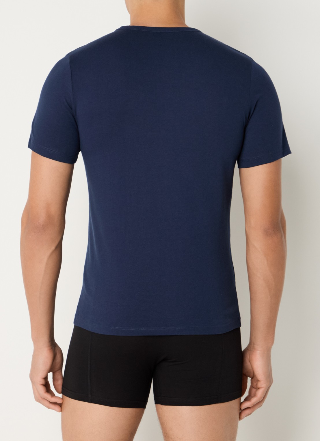HUGO Set van drie katoenen T-shirts in meerdere kleuren met logoprint - achterkant blauw