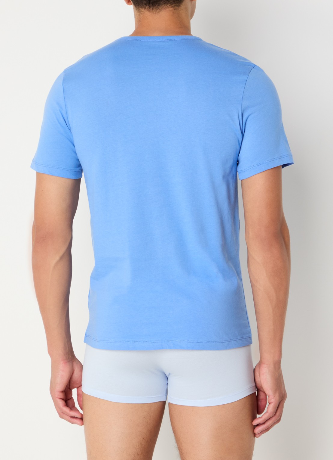 HUGO Set van drie katoenen T-shirts in meerdere kleuren met logoprint - achterkant 4 open miscellaneous-963 / blauw