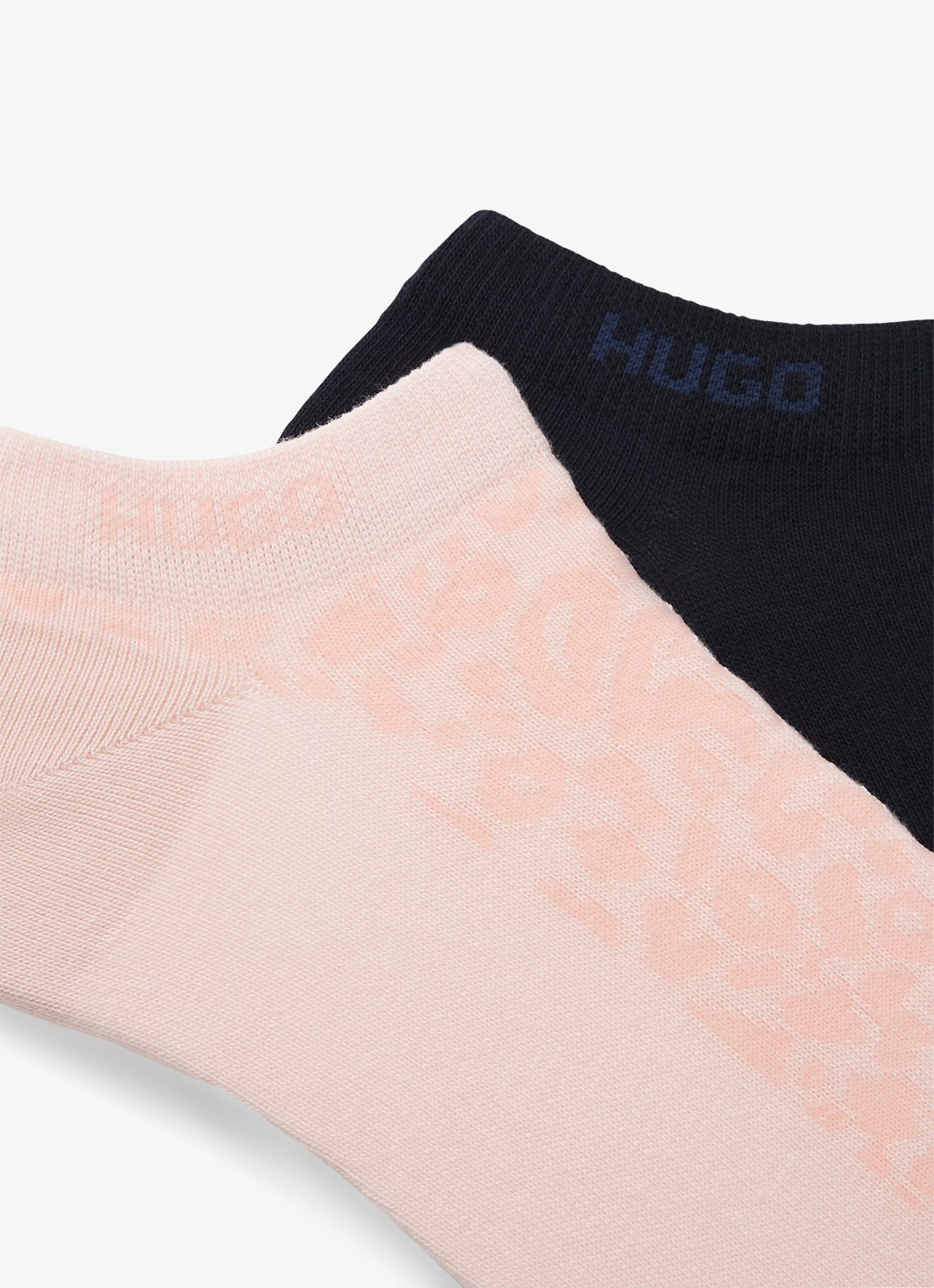 HUGO Set van twee paar enkelsokken van een katoenmix - detail 3 lichtroze