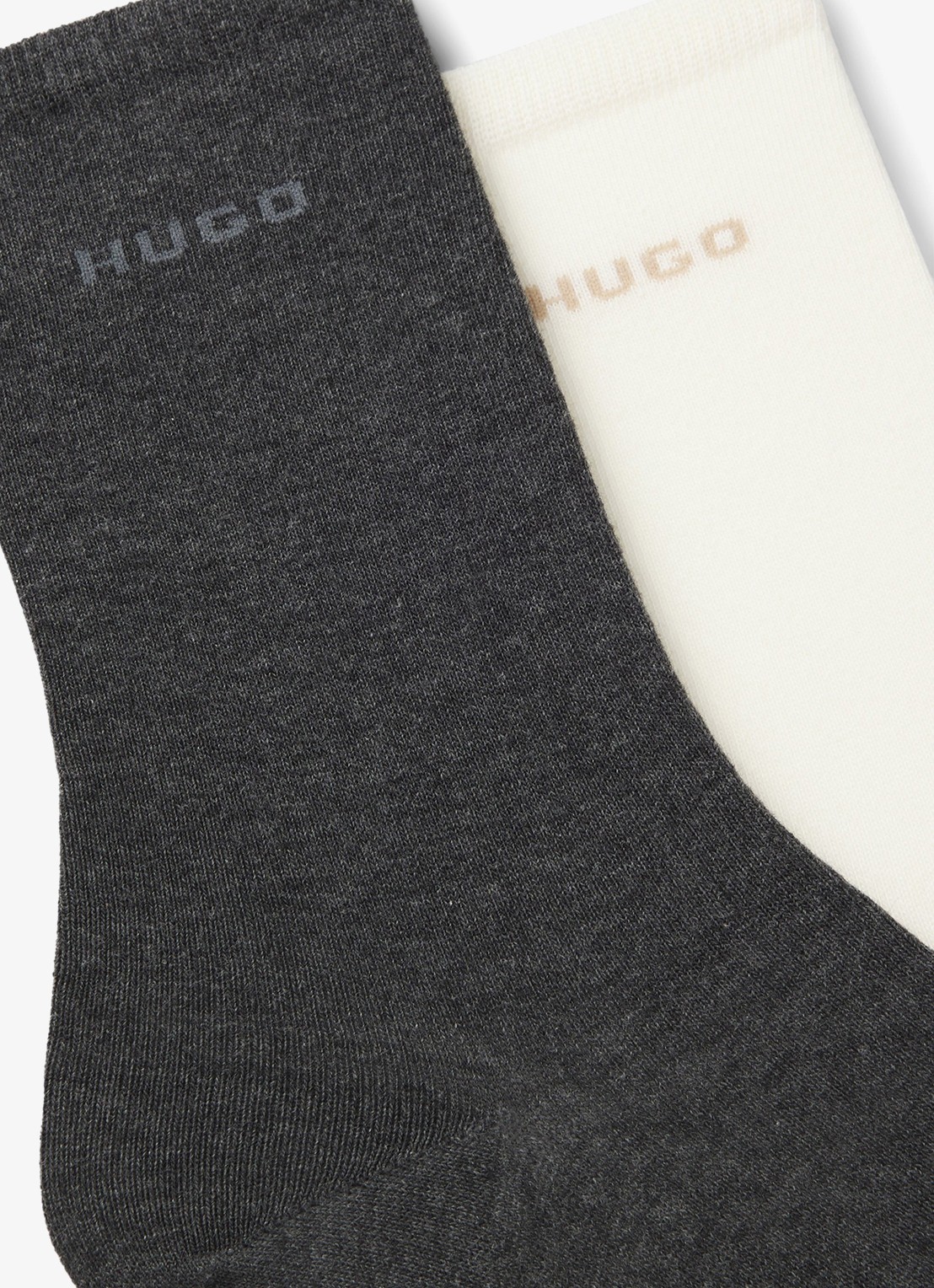 HUGO Set van twee paar logosokken in standaardlengte van een katoenmix - detail 3 medium grey-031 / grijs