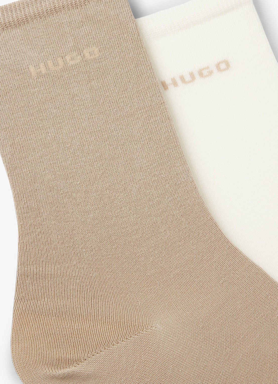 HUGO Set van twee paar logosokken in standaardlengte van een katoenmix - detail light /pastel brown-232 / bruin