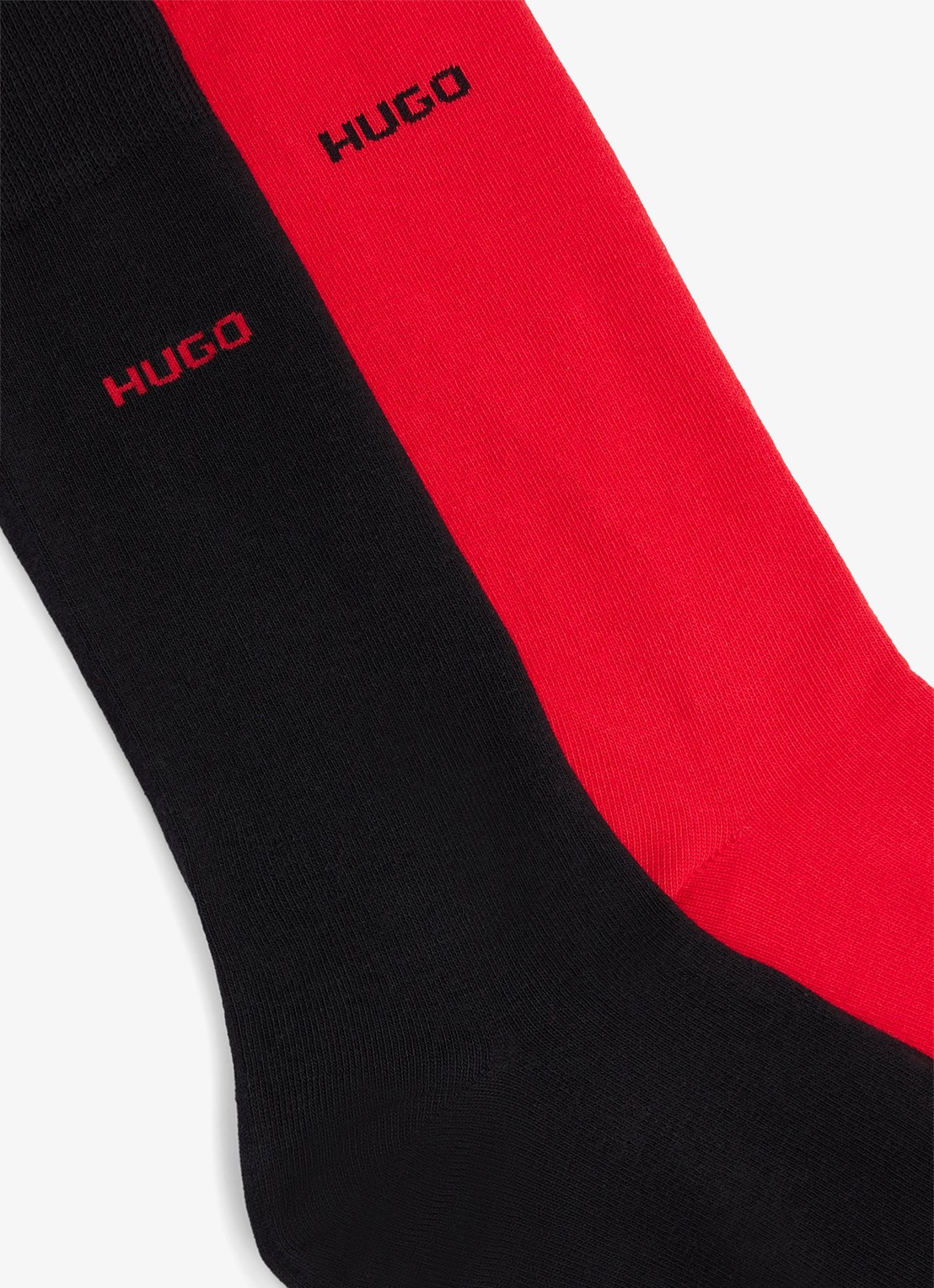 HUGO Set van twee paar sokken met normale lengte en logo - detail 3 rood