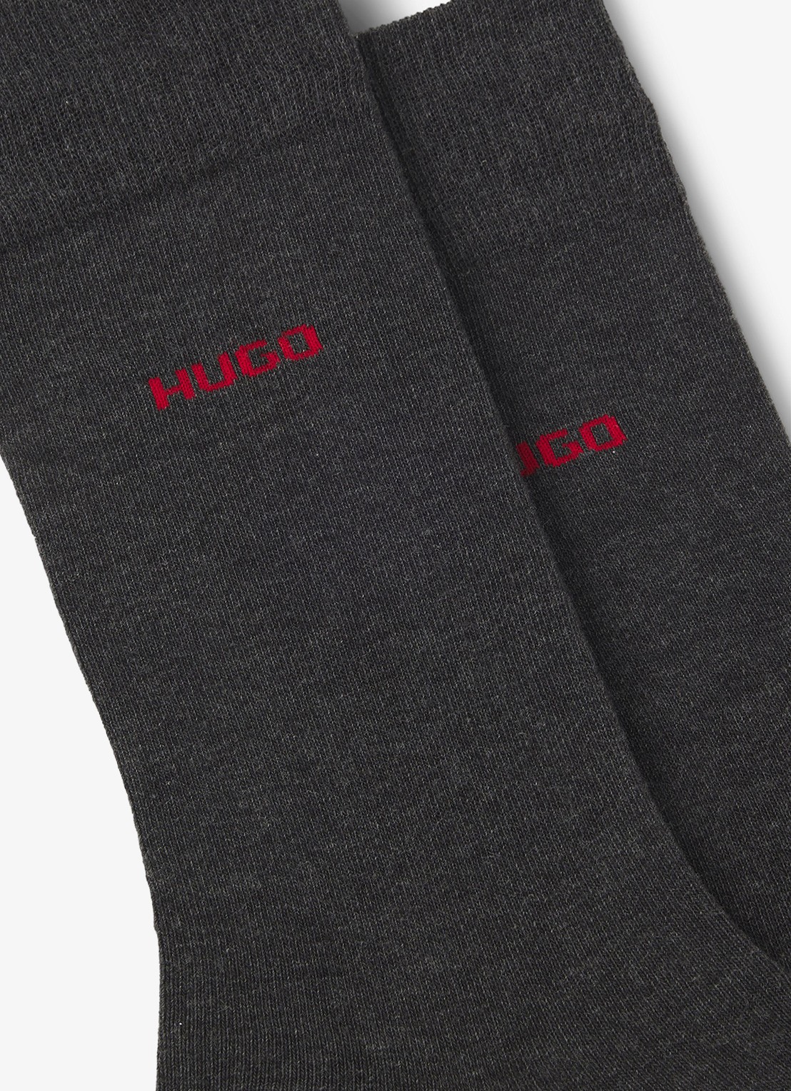 HUGO Set van twee paar sokken met normale lengte en logo - detail 3 antraciet