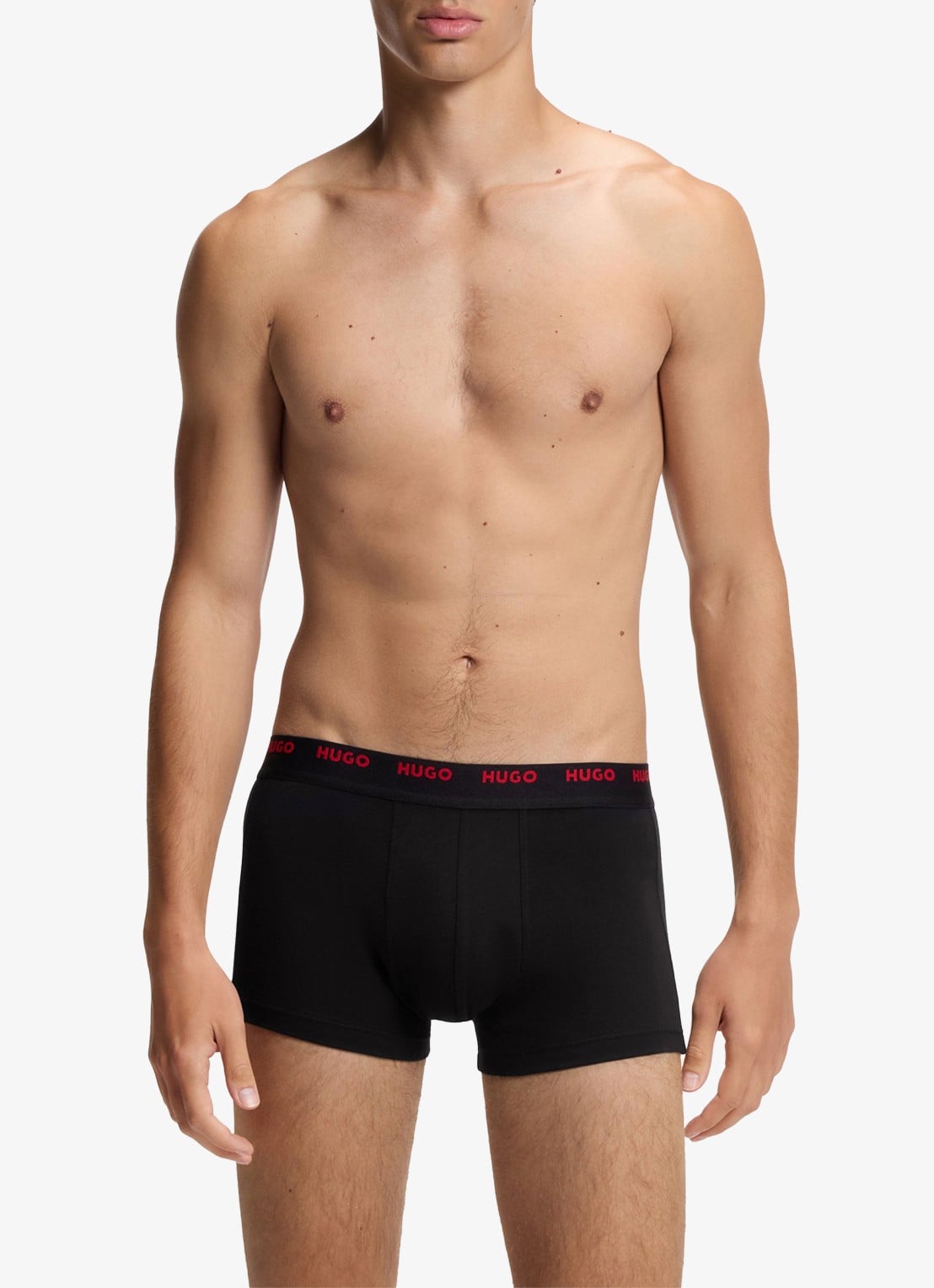 HUGO Set van vijf korte boxershorts met logotailleband van stretchkatoen - detail 2 rood