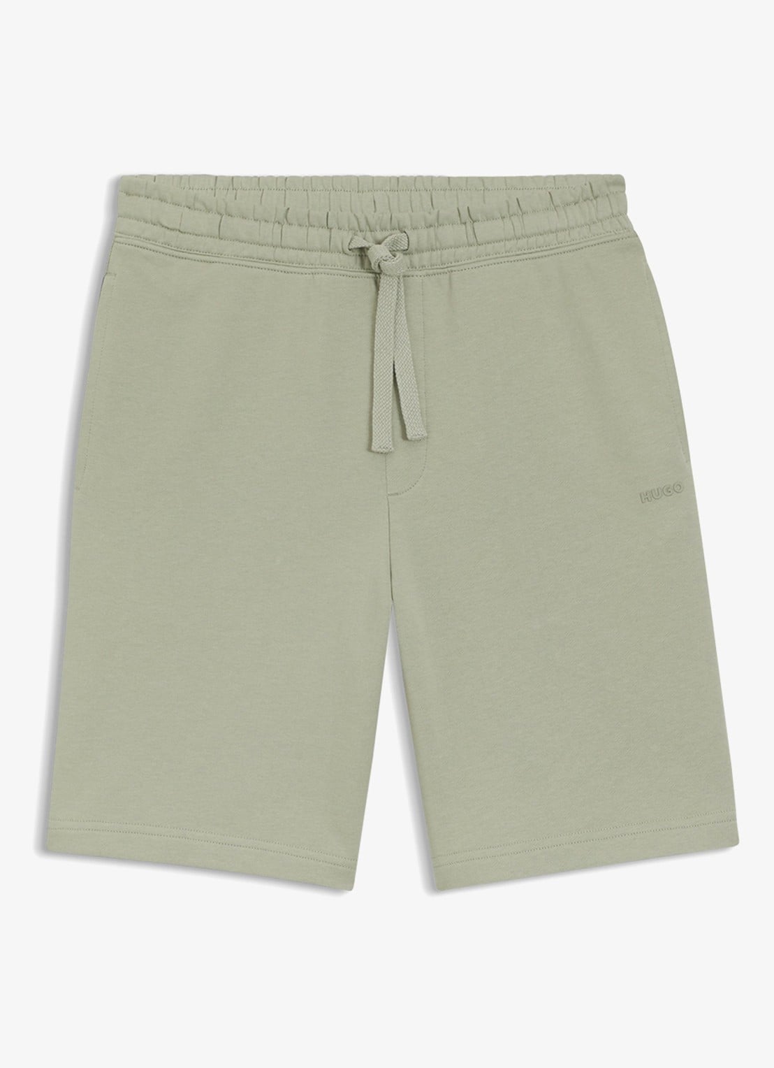 HUGO Short van katoenen sweatstof met logoprint - voorkant light/pastel green-337 / groen