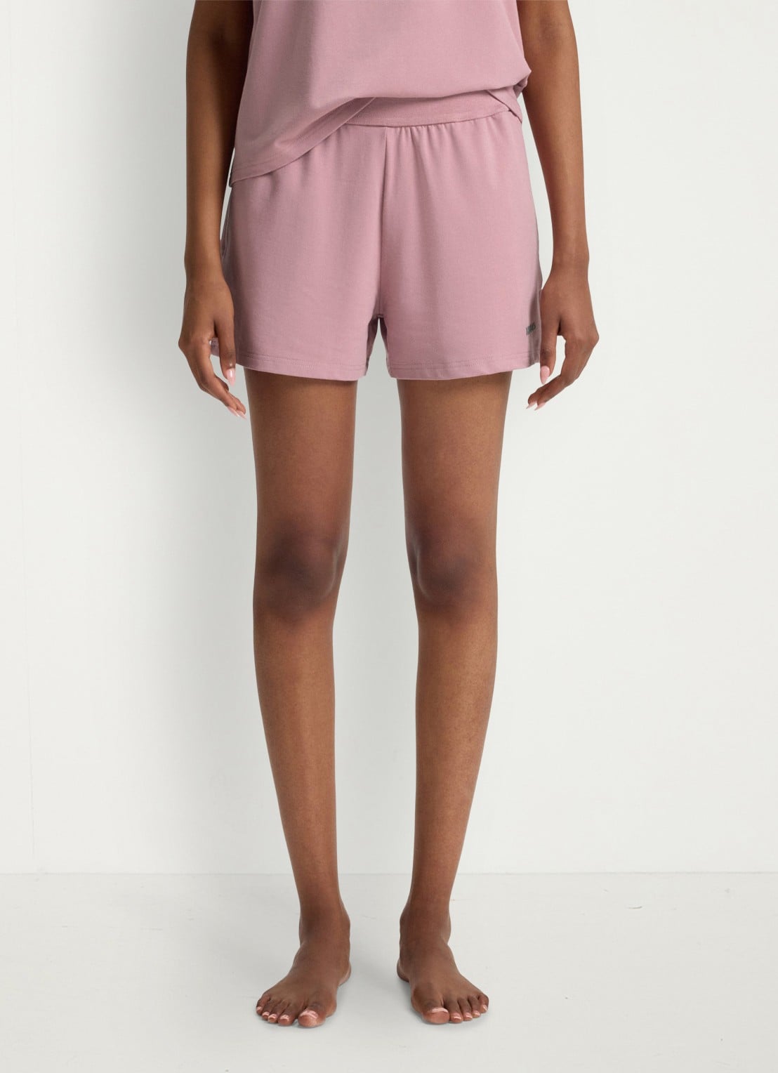 HUGO Shuffle pyjamashorts met logo - detail open pink-696 / roze