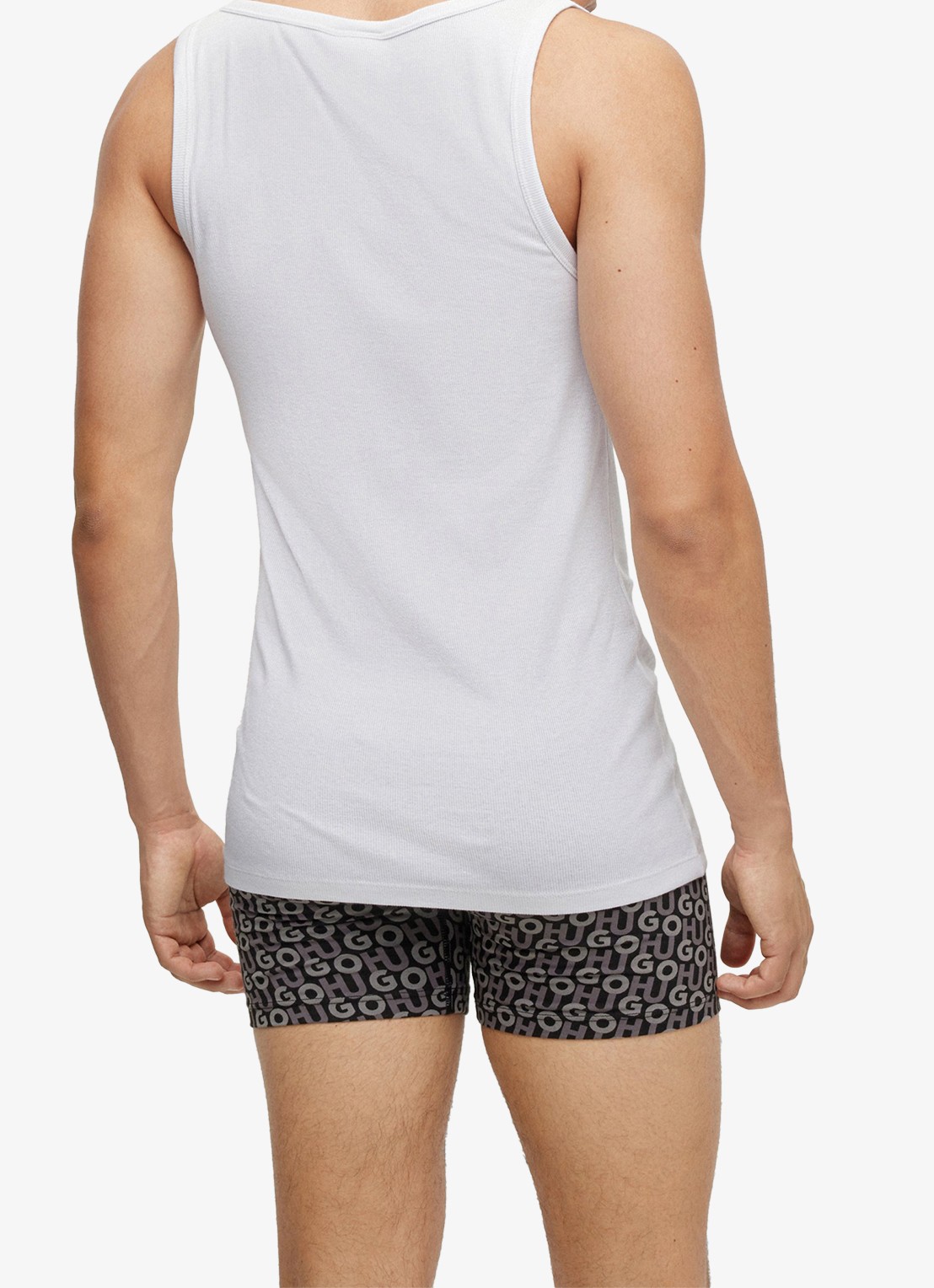 HUGO Singlet van katoen met logo in 2-pack - achterkant 5 wit