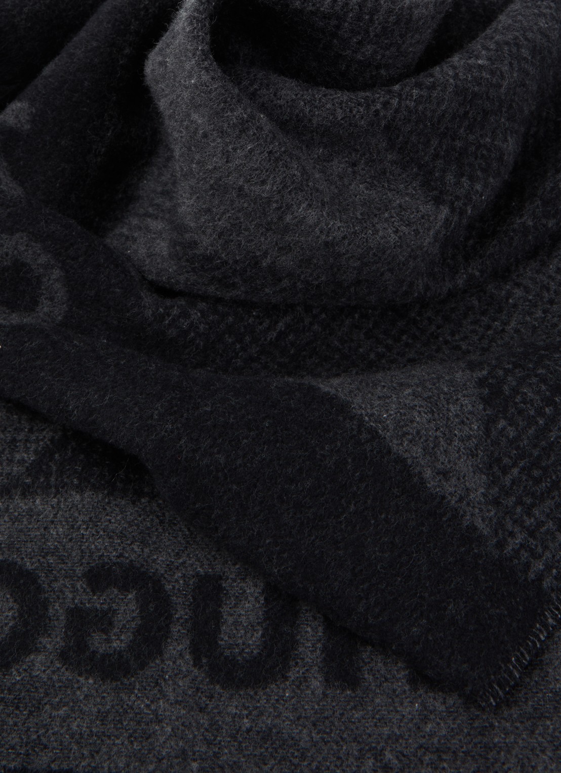 HUGO Sjaal met print 180 x 45 cm - detail 3 zwart