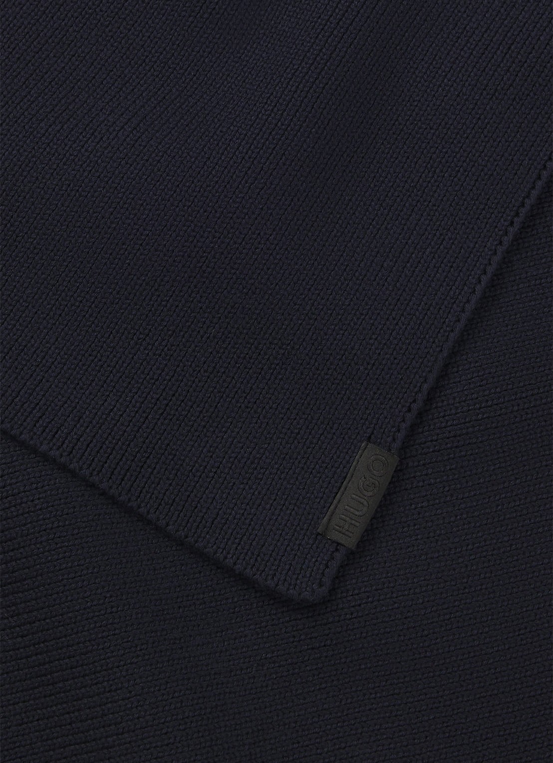 HUGO Sjaal met ribstructuur  - detail 4 donkerblauw