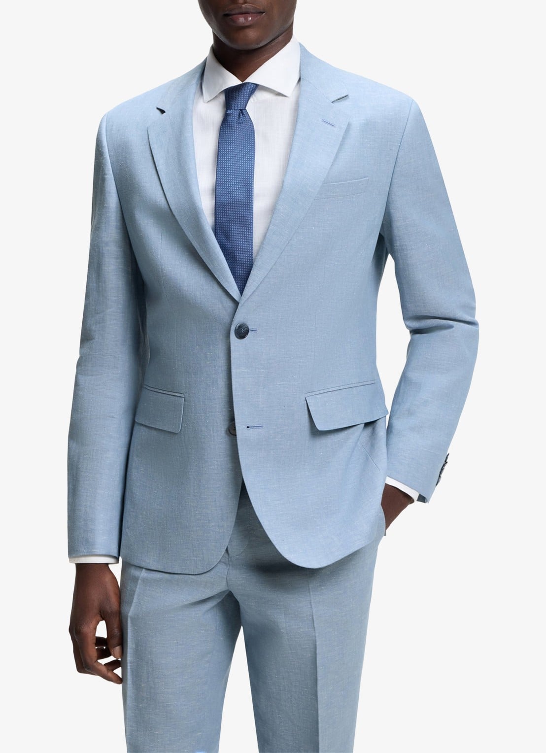 HUGO Slim fit 2-delig pak in katoenblend - voorkant 3 open blue-482 / blauw