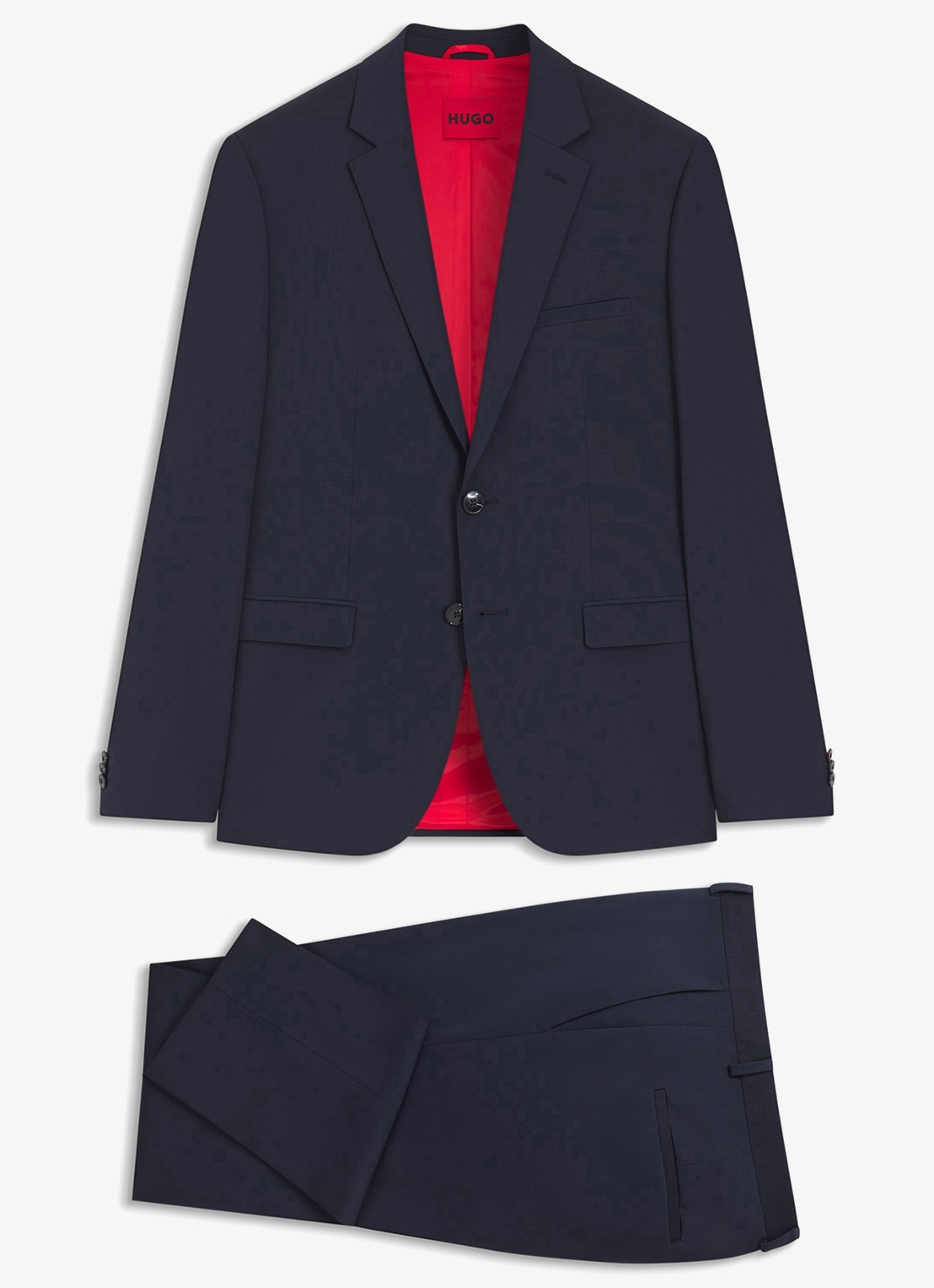 HUGO Slim-fit 2-delig pak in wolblend - voorkant 7 blauw