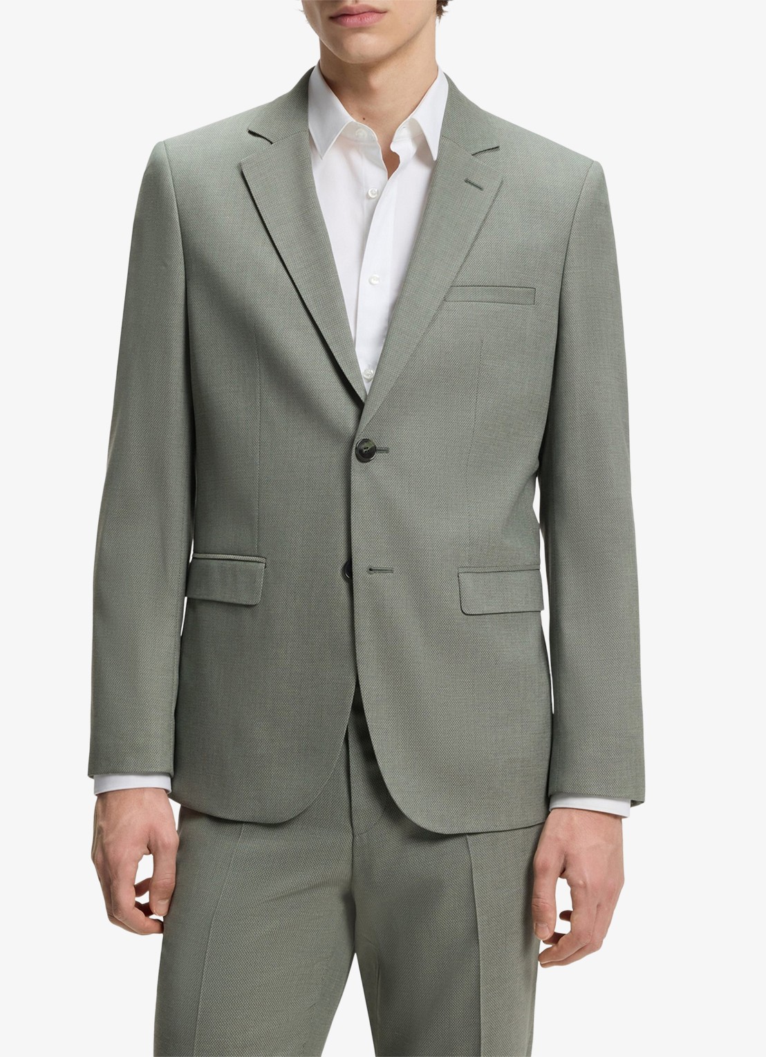 HUGO Slim fit 2-delig pak in wolblend - voorkant 3 lindegroen