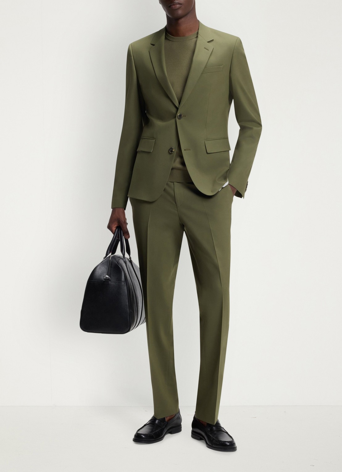 HUGO Slim fit 2-delig pak in wolblend - voorkant open green-388 / groen