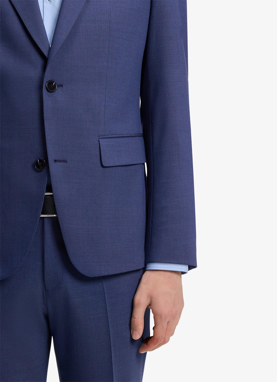 HUGO Slim fit 2-delig pak in wolblend - detail 3 donkerblauw
