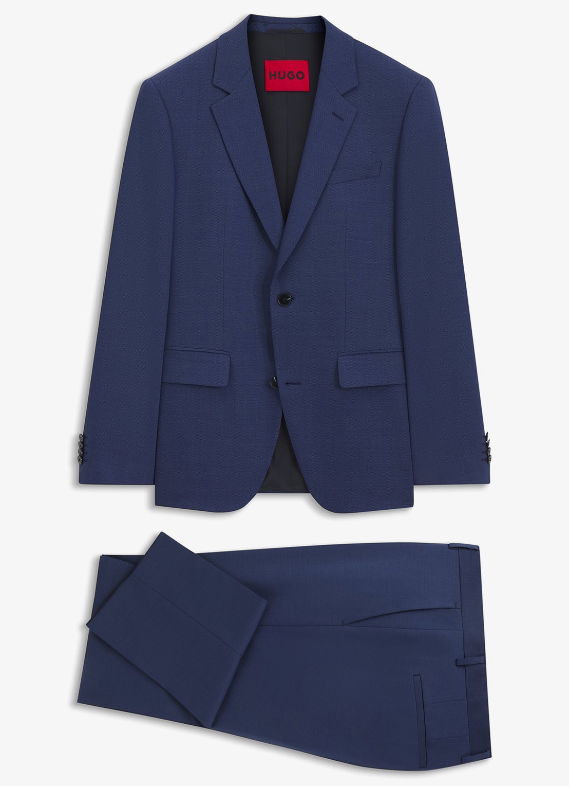 HUGO Slim fit 2-delig pak in wolblend - voorkant 6 donkerblauw