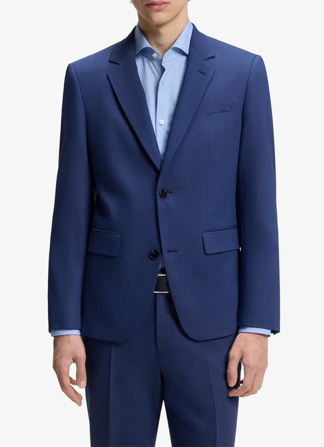 HUGO Slim fit 2-delig pak in wolblend - voorkant 7 donkerblauw