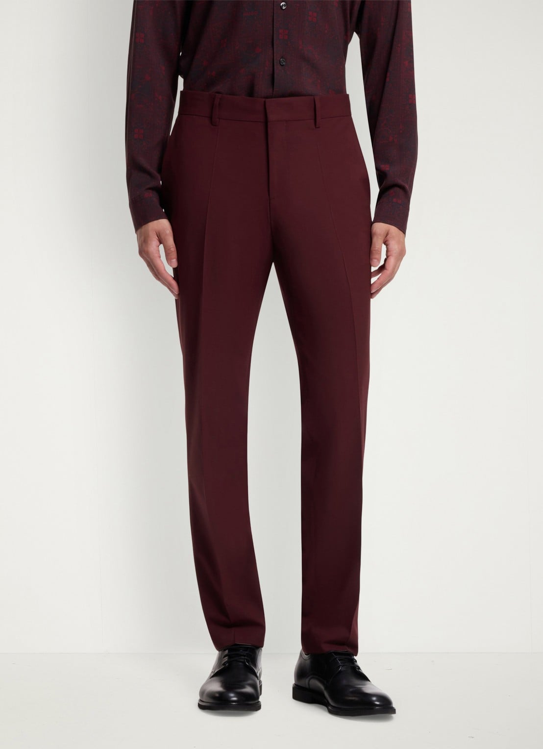 HUGO Slim fit 2-delig pak in wolblend - detail 4 dark red-603 / rood