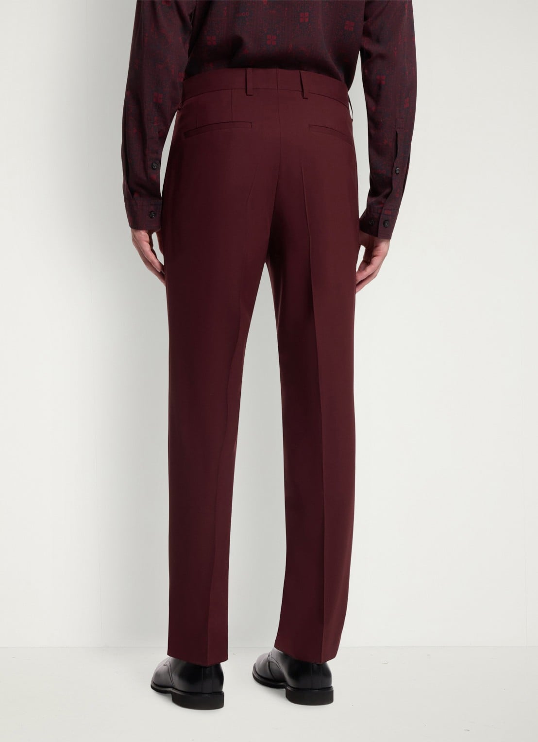 HUGO Slim fit 2-delig pak in wolblend - detail 5 dark red-603 / rood