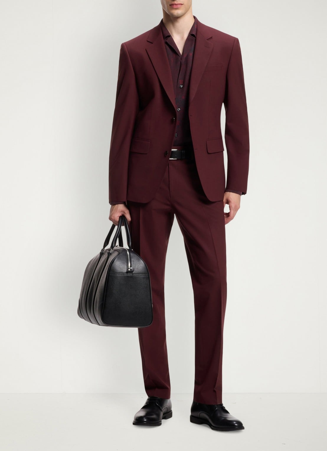 HUGO Slim fit 2-delig pak in wolblend - voorkant 8 dark red-603 / rood