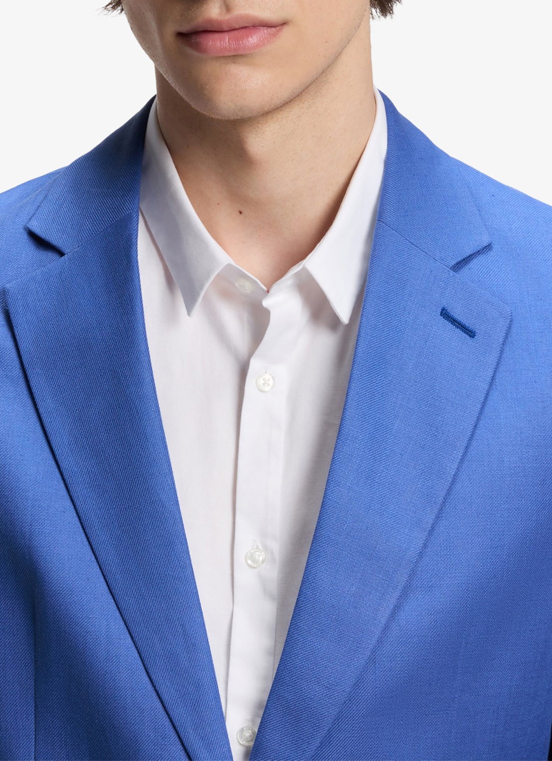 HUGO Slim fit 2-delig pak van linnen - detail 2 staalblauw