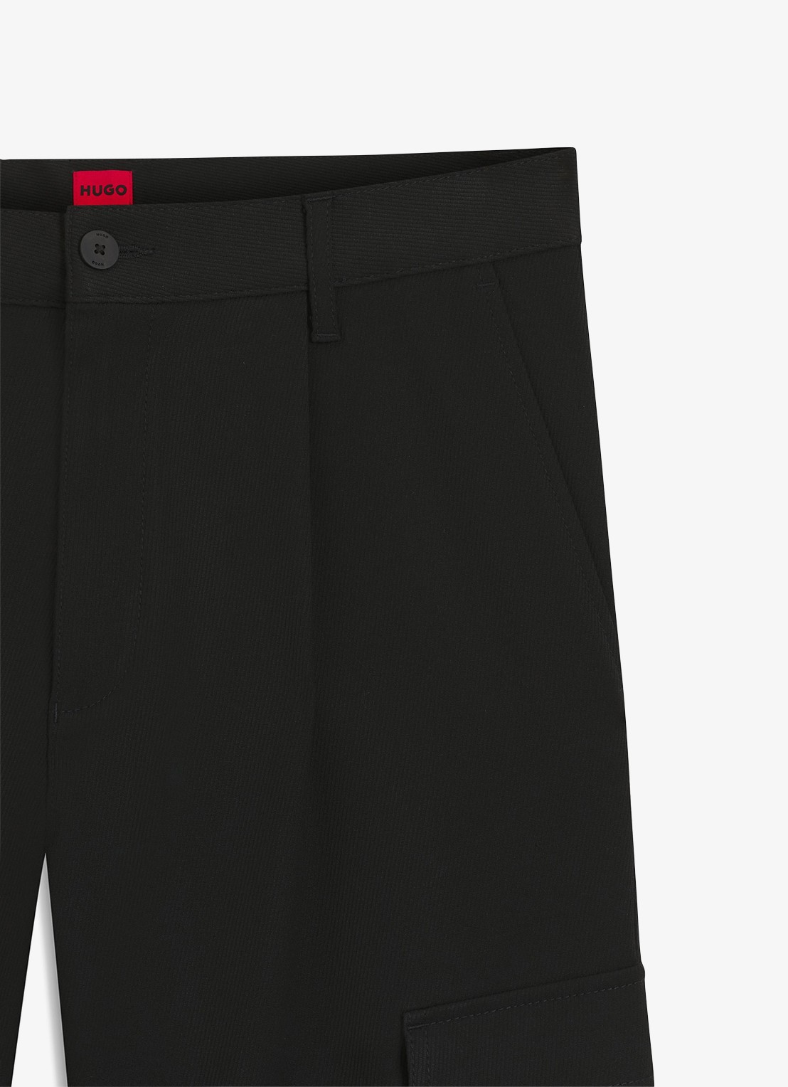 HUGO Slim-fit broek met cargozakken - detail 4 zwart