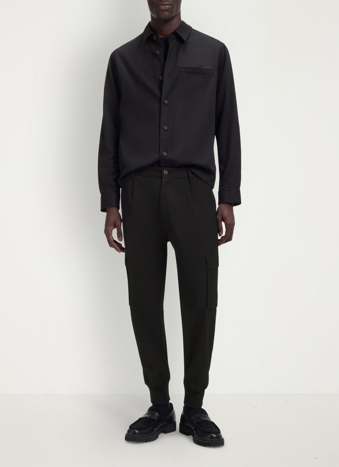 HUGO Slim-fit broek met cargozakken - voorkant 6 zwart