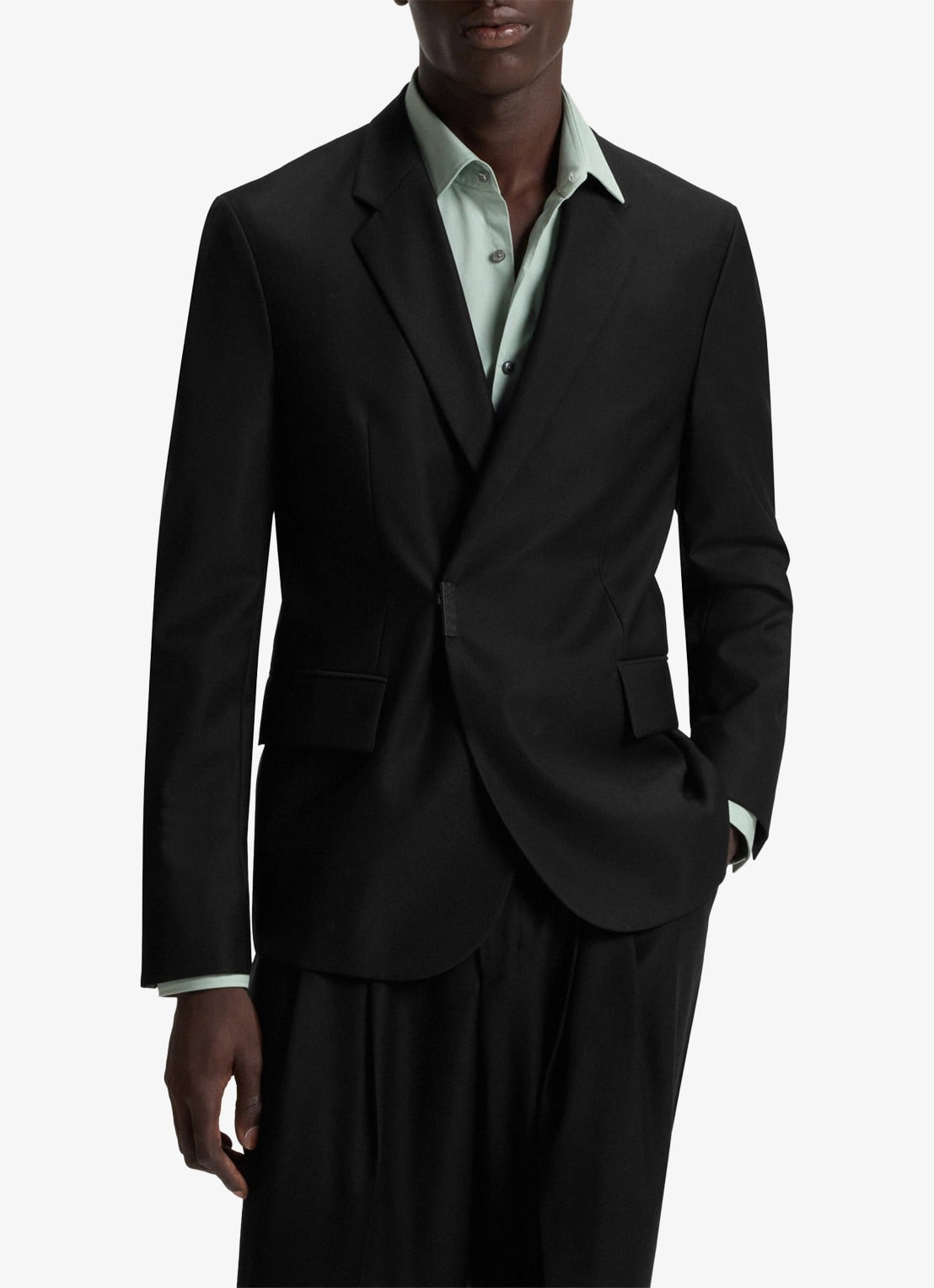 HUGO Slim fit colbert met steekzakken - detail 4 zwart