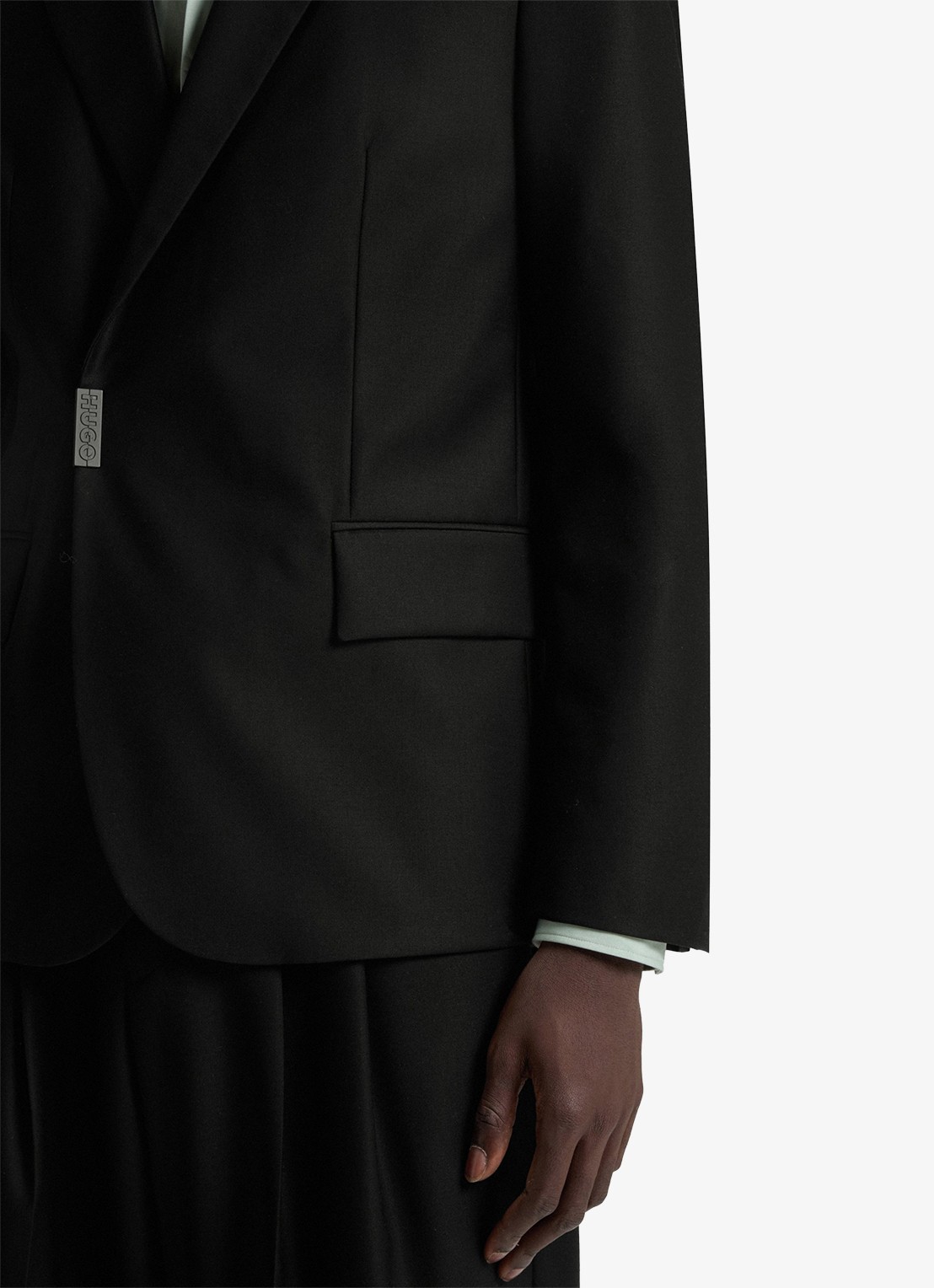 HUGO Slim fit colbert met steekzakken - detail 6 zwart
