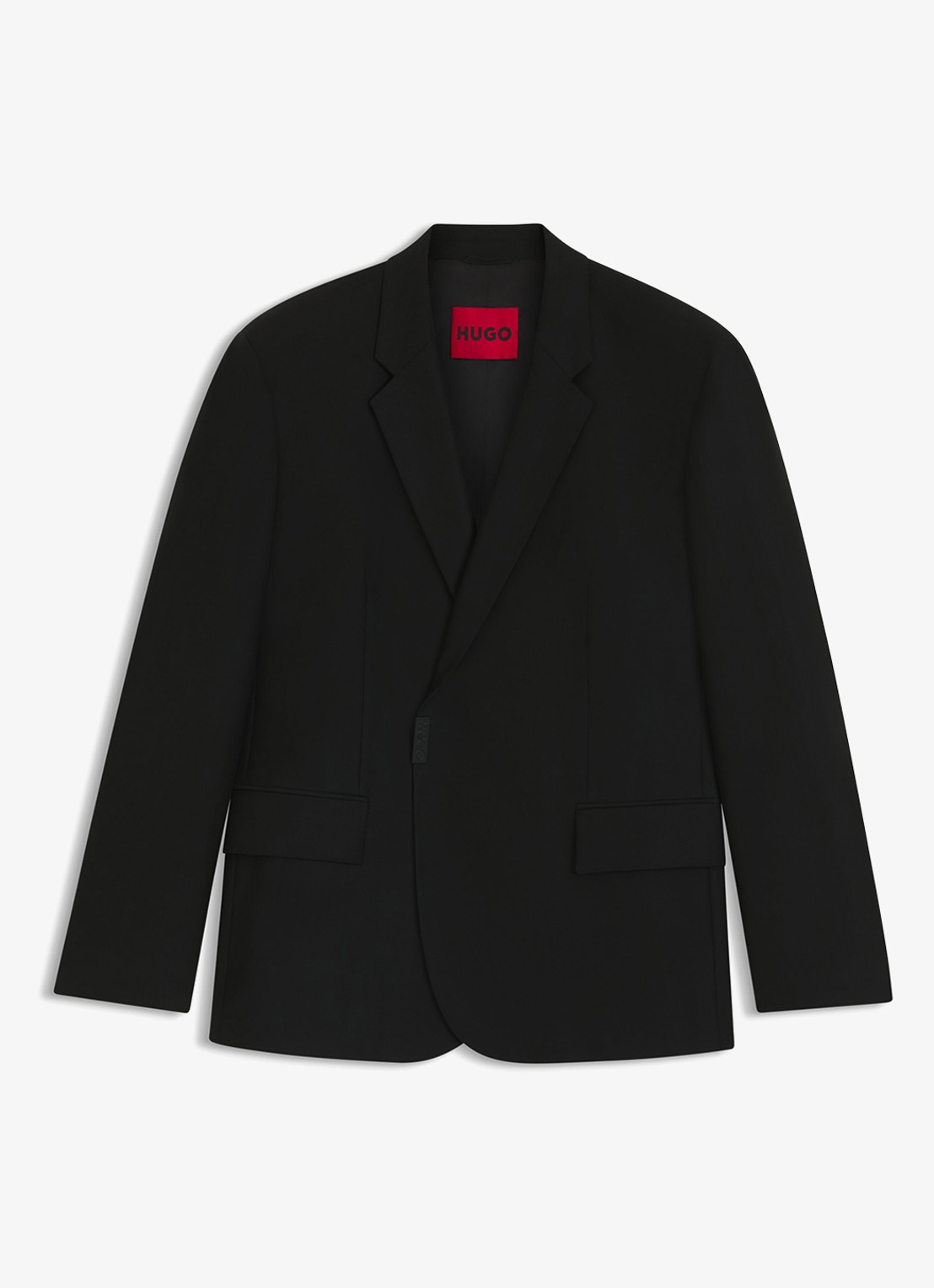 HUGO Slim fit colbert met steekzakken - voorkant zwart