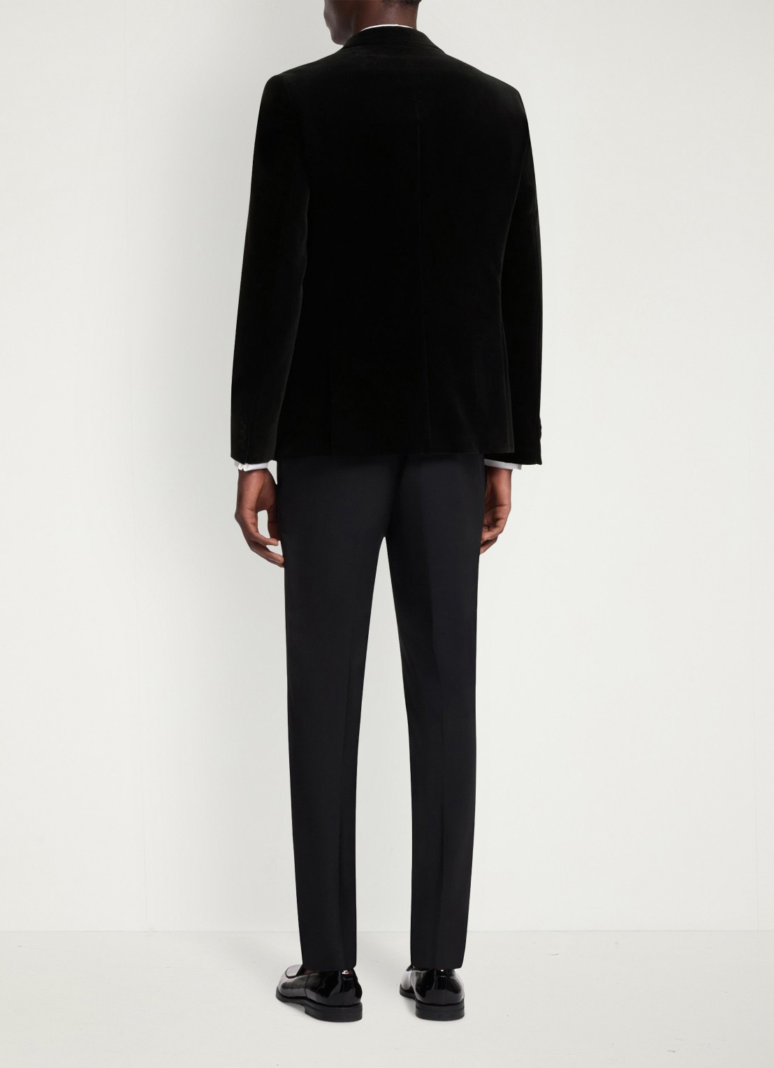 HUGO Slim fit colbert van fluweel - achterkant 6 zwart