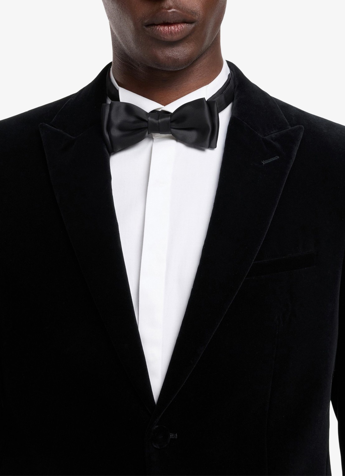 HUGO Slim fit colbert van fluweel - detail 4 zwart