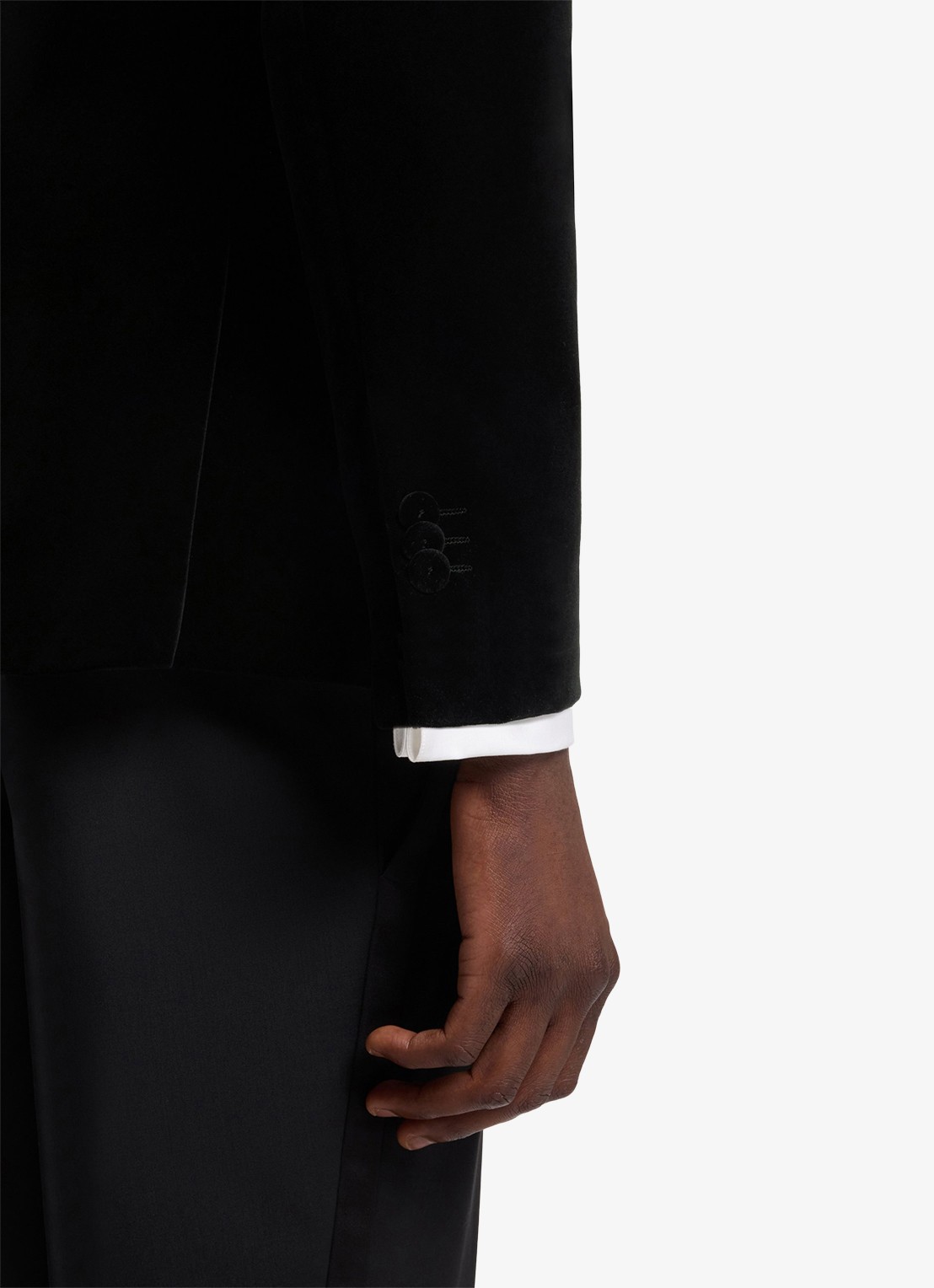 HUGO Slim fit colbert van fluweel - detail 5 zwart