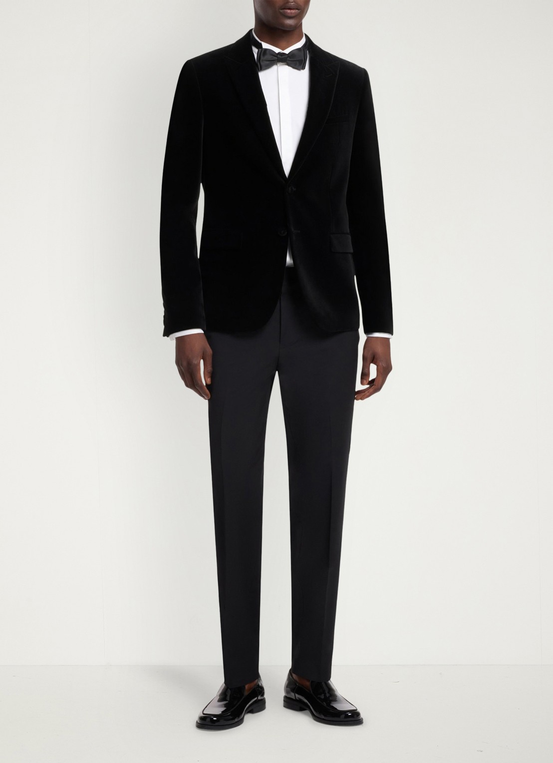 HUGO Slim fit colbert van fluweel - voorkant 2 zwart