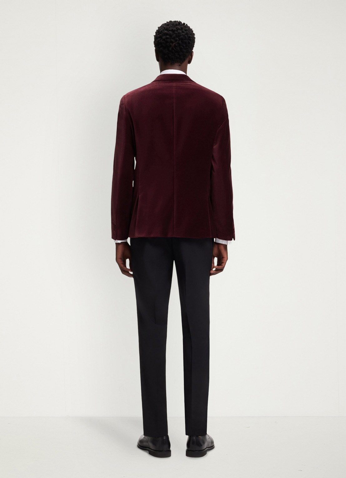 HUGO Slim fit colbert van fluweel - achterkant 3 bordeauxrood