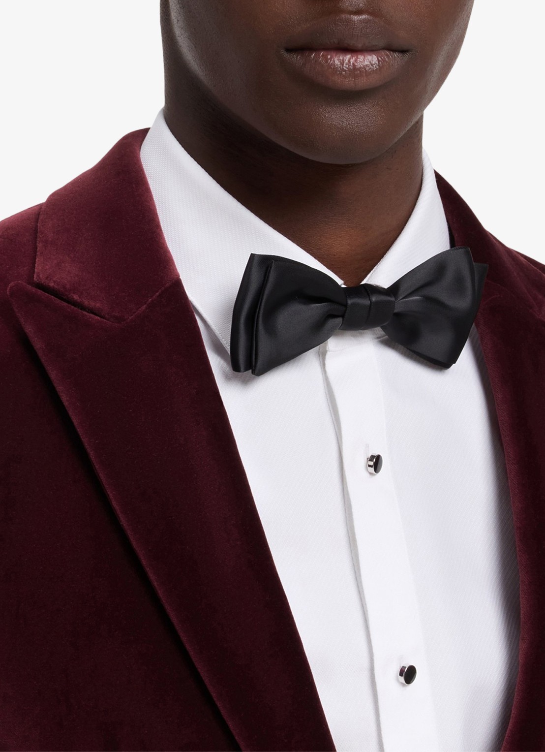 HUGO Slim fit colbert van fluweel - detail 5 bordeauxrood