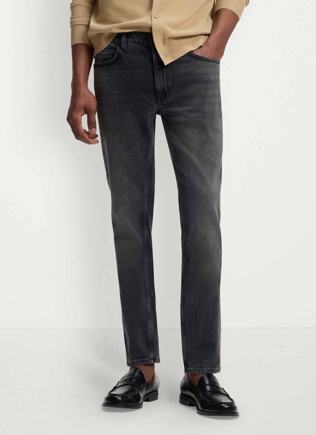 HUGO Slim fit jeans in katoenblend - detail 4 dark grey-023 / grijs