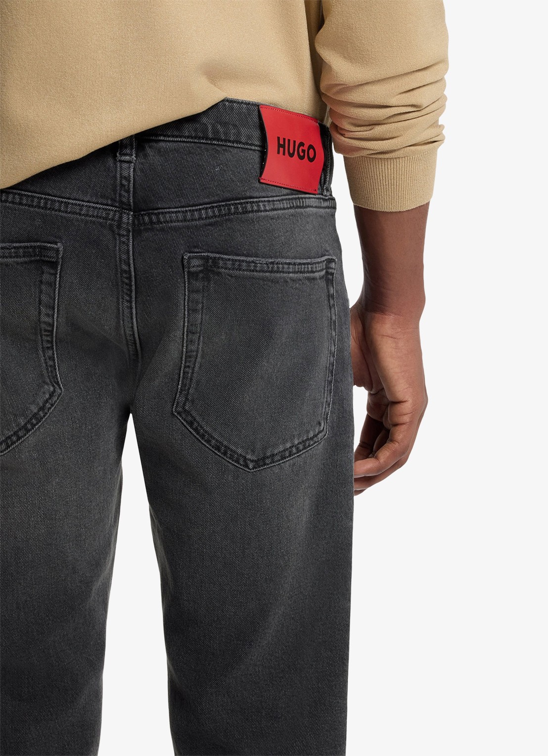 HUGO Slim fit jeans in katoenblend - detail 5 dark grey-023 / grijs