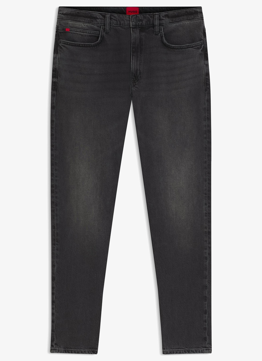HUGO Slim fit jeans in katoenblend - voorkant 2 dark grey-023 / grijs
