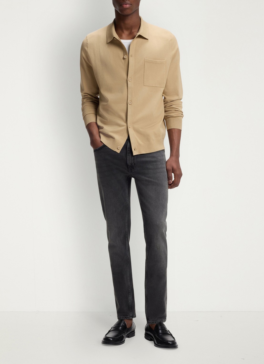 HUGO Slim fit jeans in katoenblend - voorkant 3 dark grey-023 / grijs