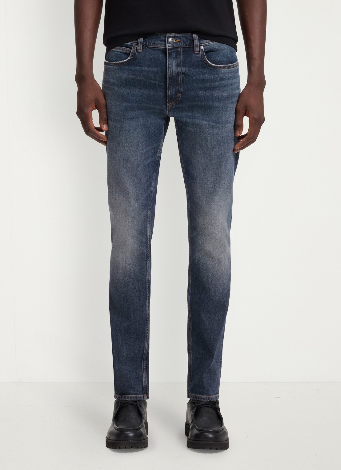 HUGO Slim fit jeans met donkere wassing - achterkant 4 middenblauw