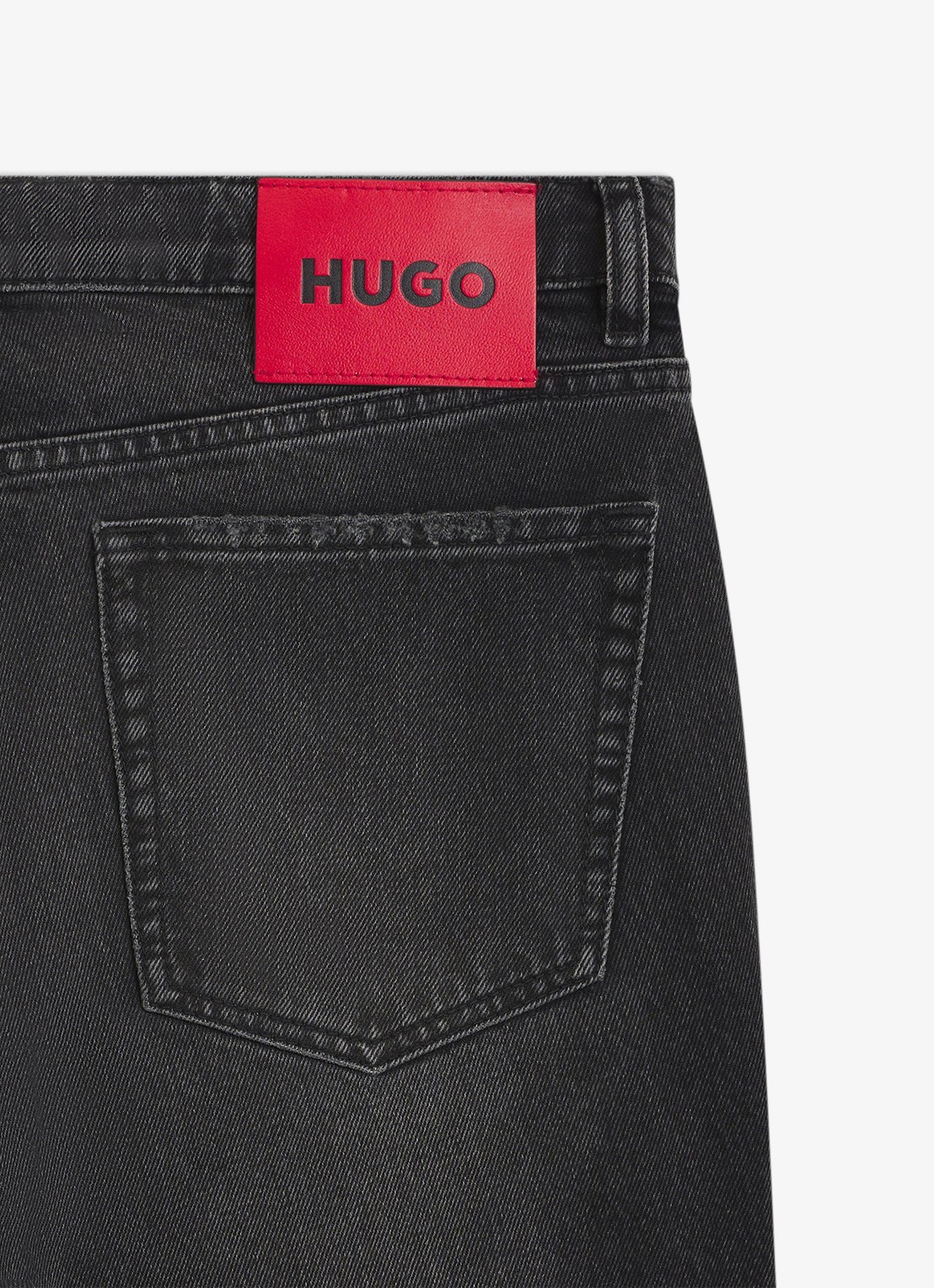 HUGO Slim fit jeans met gekleurde wassing - detail 6 zwart
