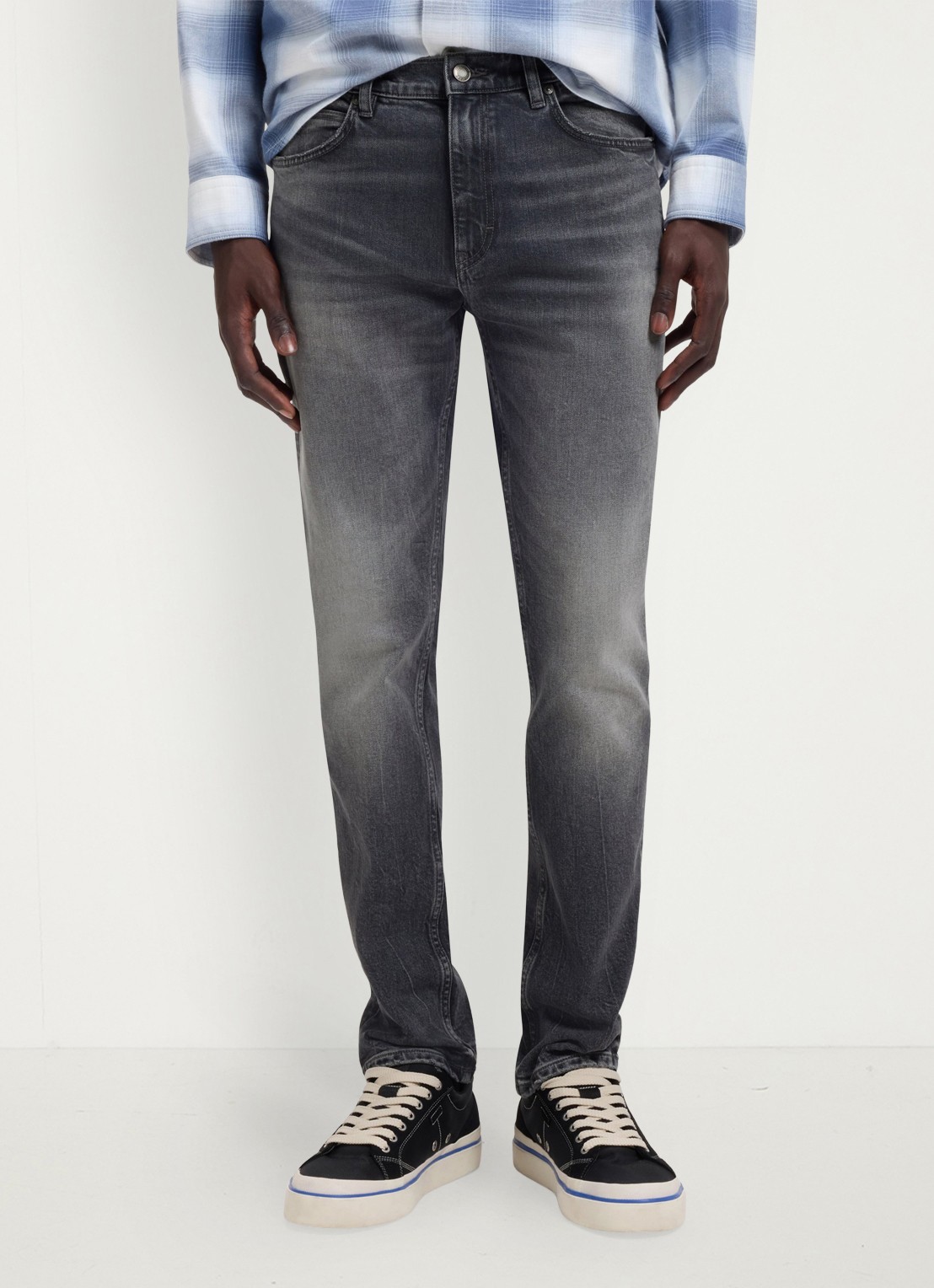 HUGO Slim fit jeans met gekleurde wassing - detail 4 grijs