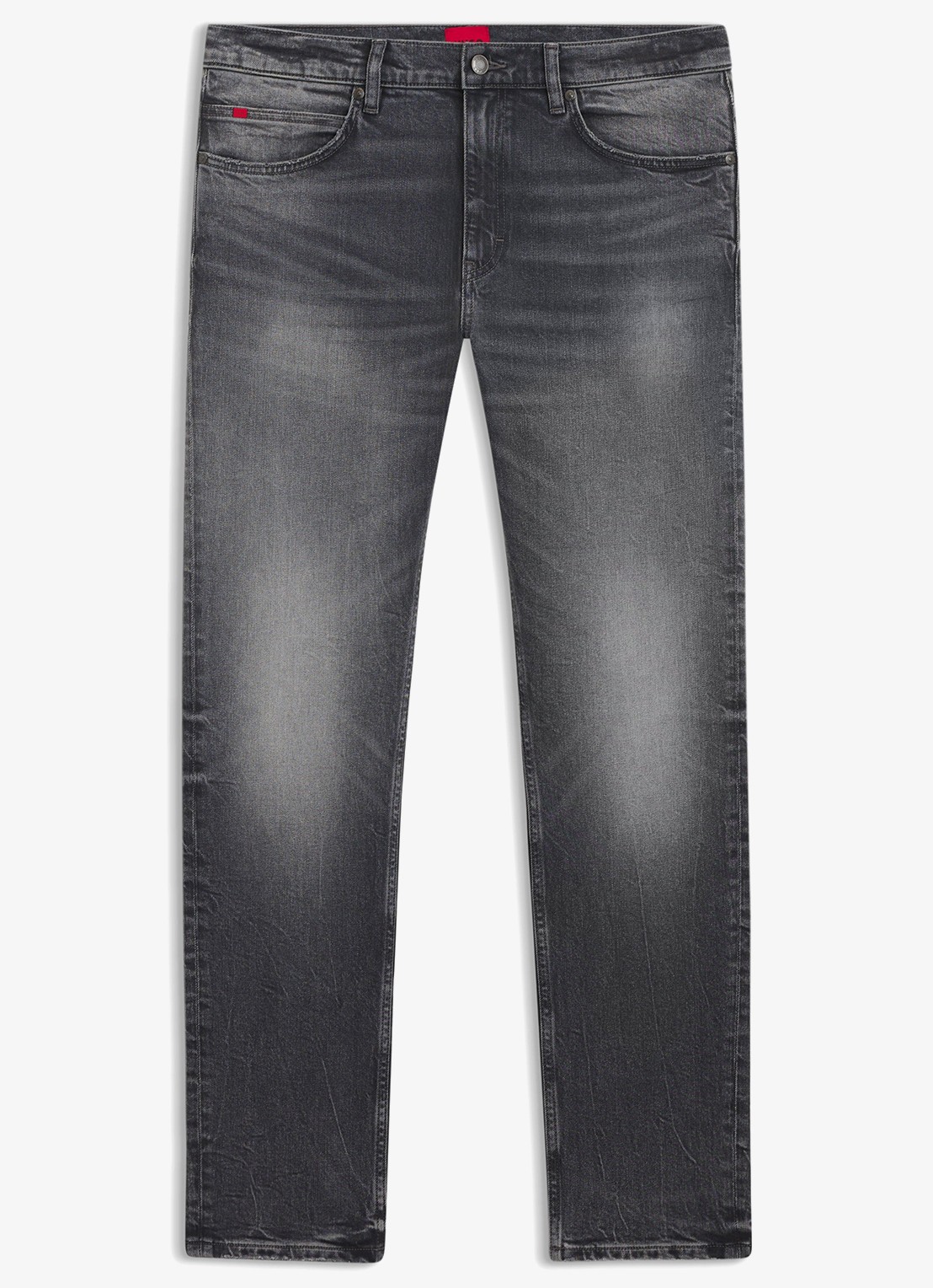 HUGO Slim fit jeans met gekleurde wassing - voorkant 2 grijs