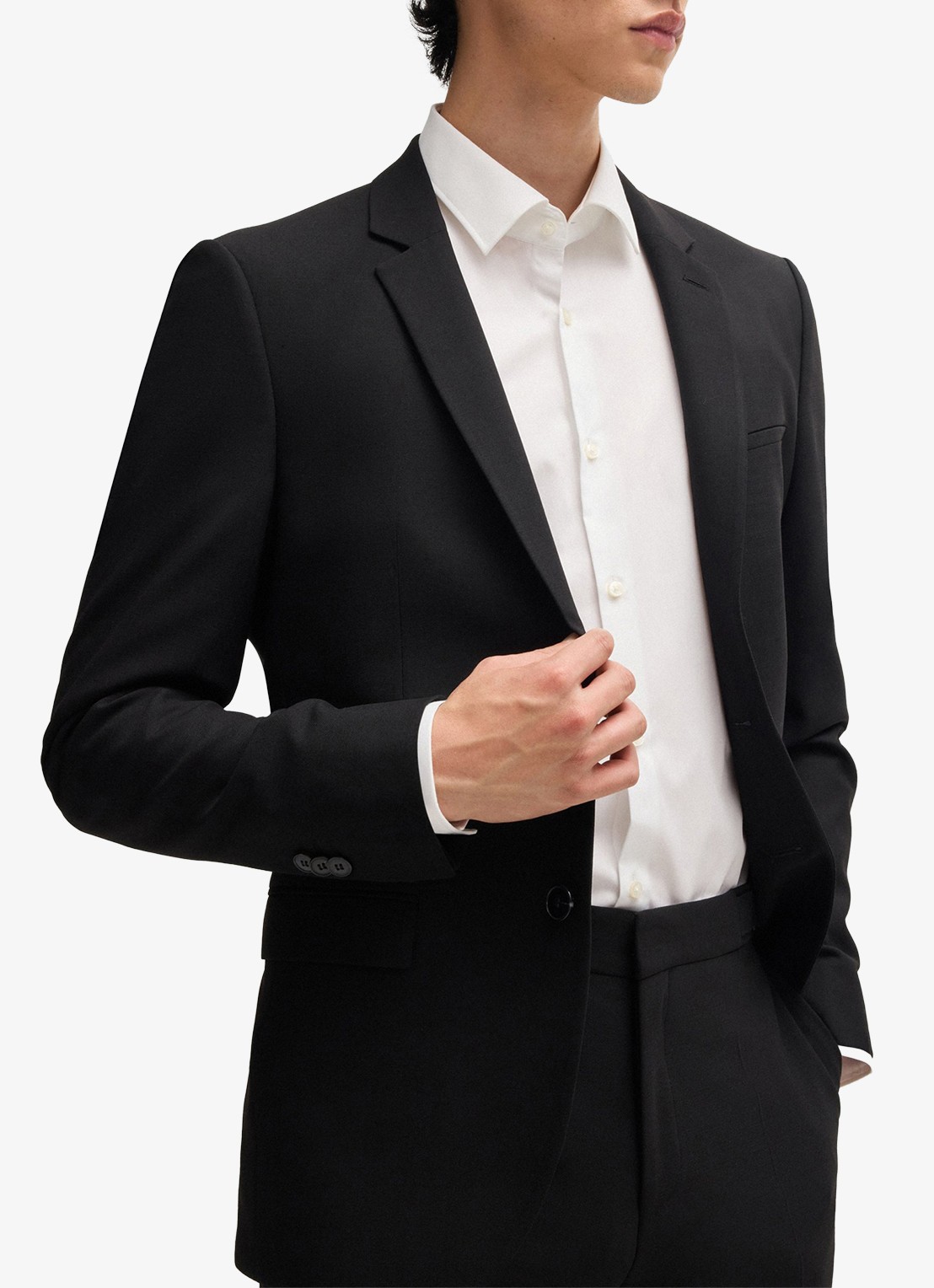 HUGO Slim-fit overhemd in een popeline van gemakkelijk te strijken katoen - detail 5 wit