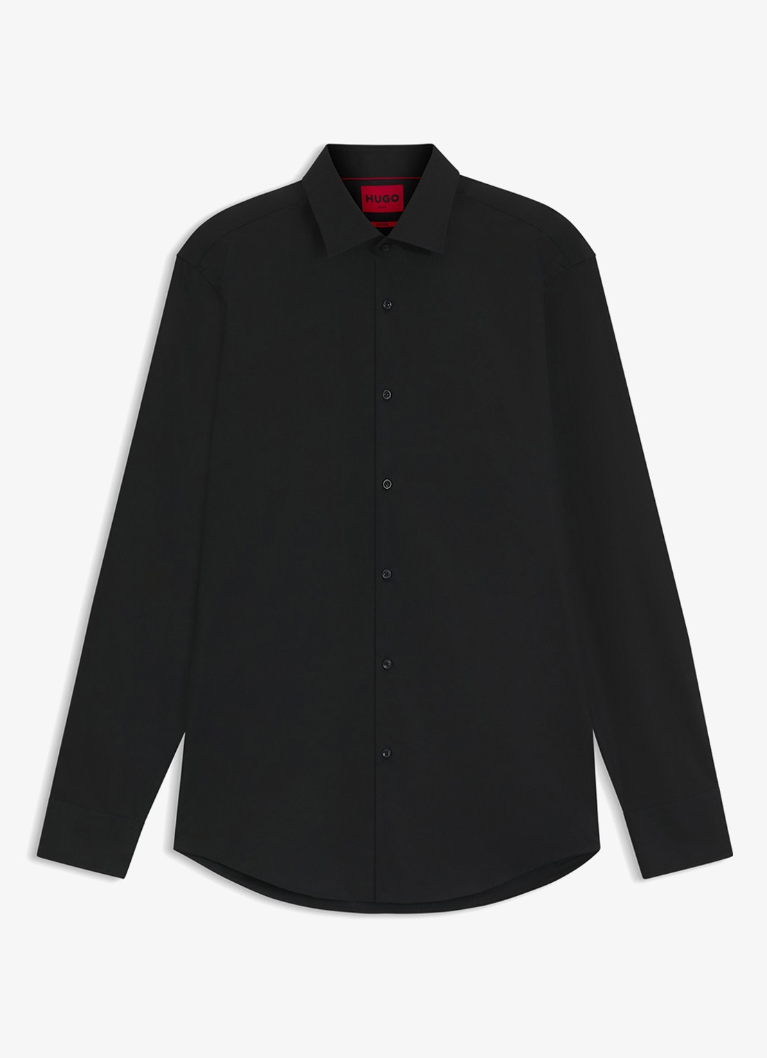 HUGO Slim-fit overhemd in een popeline van gemakkelijk te strijken katoen - voorkant 5 zwart